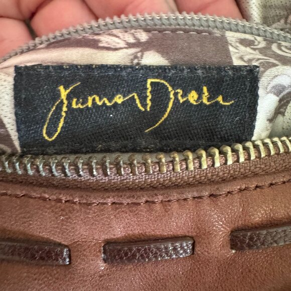 Junior Drake Brown Lambskin Leather Gathered Pocket Squishy Hobo Shoulder Bag - Picture 17 of 17